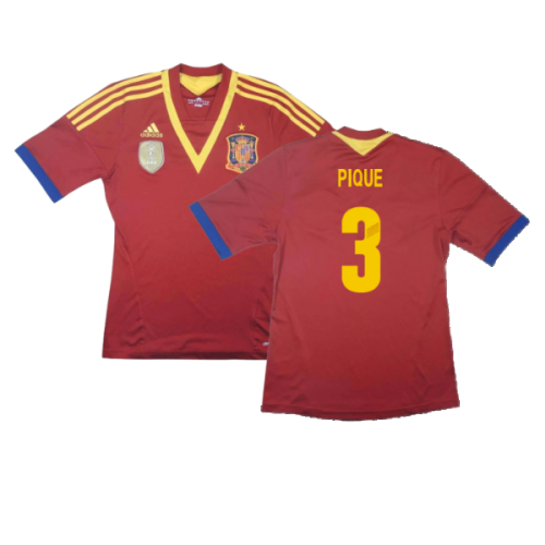 Spain 2013-14 Home Shirt ((Mint) M) (Pique 3)