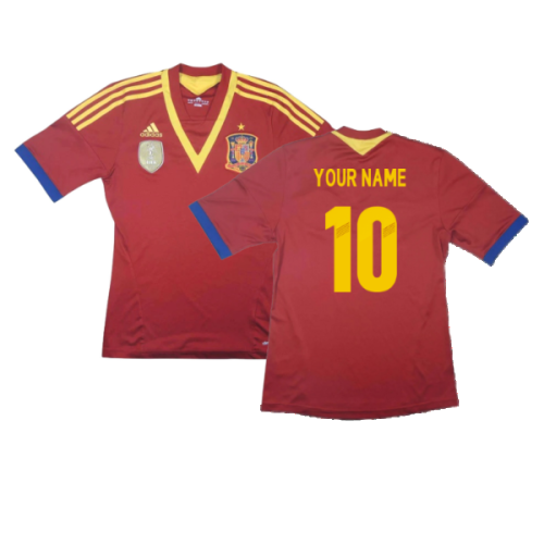 Spain 2013-14 Home Shirt ((Mint) M) (Your Name)