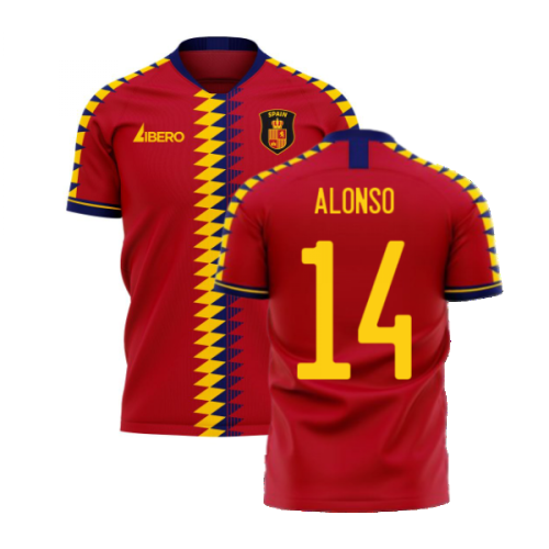 Spain 2024-2025 Home Concept Football Kit (Libero) (ALONSO 14)