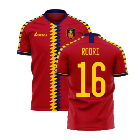 Spain 2024-2025 Home Concept Football Kit (Libero) (RODRI 16)