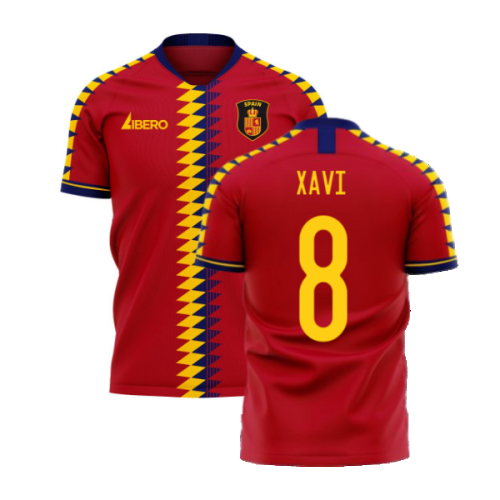 Spain 2024-2025 Home Concept Football Kit (Libero) (XAVI 8)