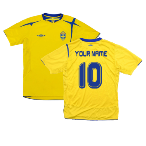Sweden 2005-06 Home Shirt ((Excellent) XL) (Your Name)