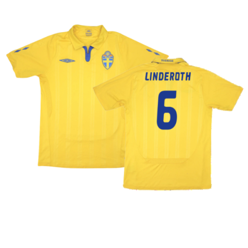 Sweden 2009-10 Home Shirt ((Excellent) XL) (Linderoth 6)