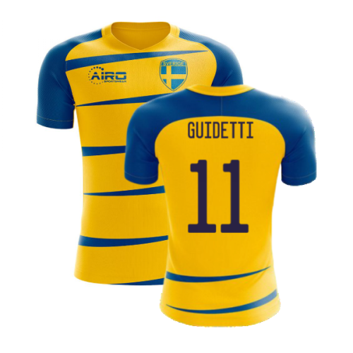 Sweden 2024-2025 Home Concept Football Kit (Airo) (GUIDETTI 11)