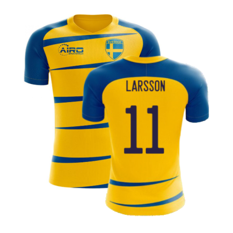 Sweden 2024-2025 Home Concept Football Kit (Airo) (LARSSON 11)