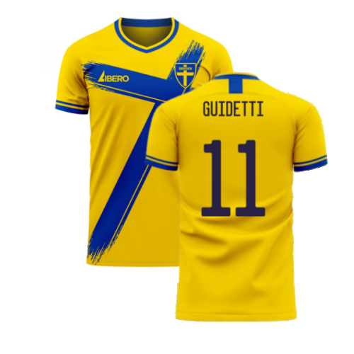 Sweden 2024-2025 Home Concept Football Kit (Libero) (GUIDETTI 11)