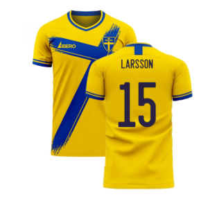 Sweden 2024-2025 Home Concept Football Kit (Libero) (LARSSON 15)