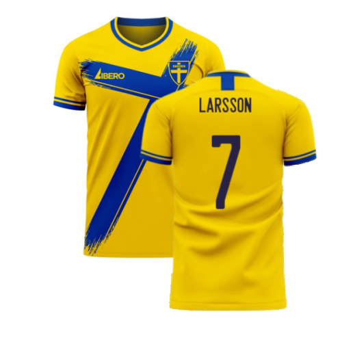 Sweden 2024-2025 Home Concept Football Kit (Libero) (LARSSON 7)