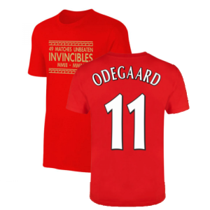 The Invincibles 49 Unbeaten T-Shirt (Red) (ODEGAARD 11)