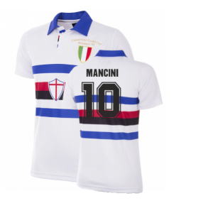 U. C. Sampdoria 1991 - 92 Away Retro Football Shirt (MANCINI 10)