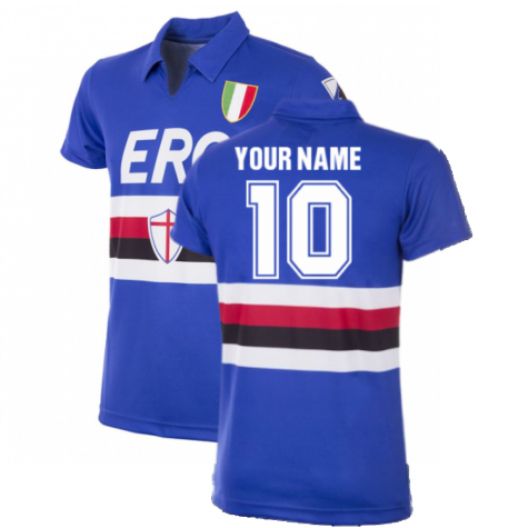 U. C. Sampdoria 1991 - 92 Retro Football Shirt (Your Name)