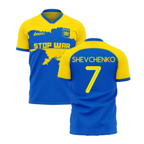 Ukraine Stop War Concept Football Kit (Libero) - Blue (SHEVCHENKO 7)