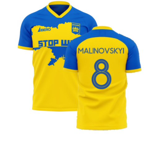 Ukraine Stop War Concept Football Kit (Libero) - Yellow (MALINOVSKYI 8)