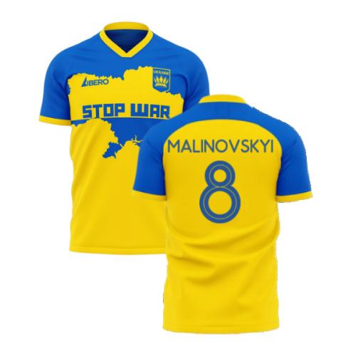 Ukraine Stop War Concept Football Kit (Libero) - Yellow (MALINOVSKYI 8)