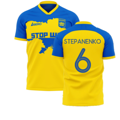 Ukraine Stop War Concept Football Kit (Libero) - Yellow (STEPANENKO 6)