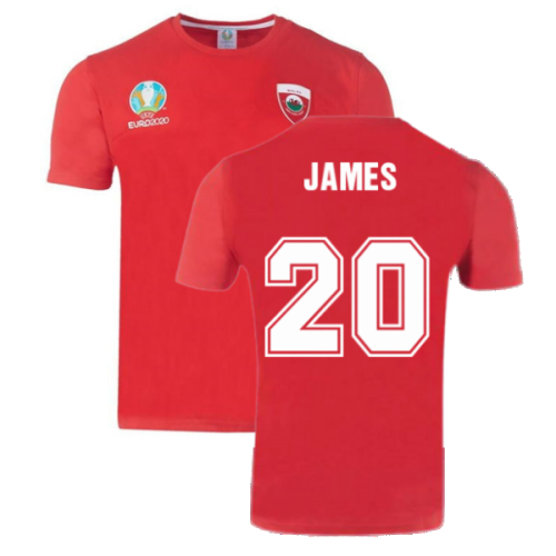 Wales 2021 Polyester T-Shirt (Red) (JAMES 20)