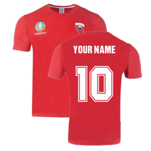 Wales 2021 Polyester T-Shirt (Red) (Your Name)