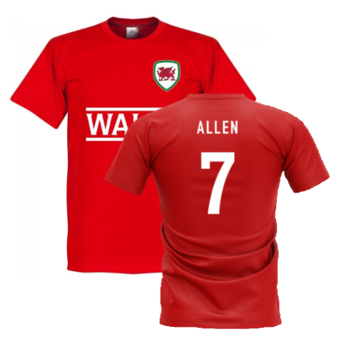 Wales Football Team T-Shirt - Red (ALLEN 7)