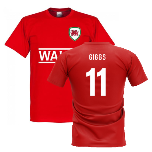 Wales Football Team T-Shirt - Red (GIGGS 11)