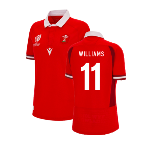 Wales RWC 2023 WRU Home Rugby Shirt (Ladies) (Williams 11)