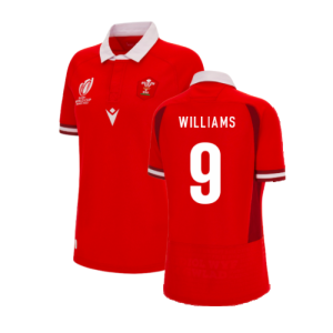 Wales RWC 2023 WRU Home Rugby Shirt (Ladies) (Williams 9)