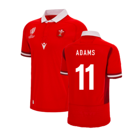 Wales RWC 2023 WRU Rugby Cotton Home Shirt (Adams 11)