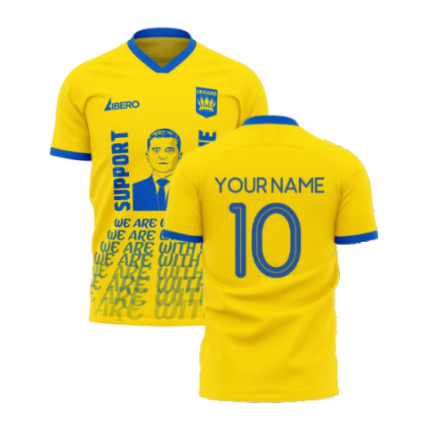 We Are With You Ukraine Concept Football Kit (Libero) (Your Name)