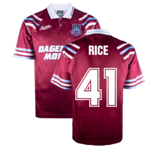 West Ham United 1992 Retro Football Shirt (Rice 41)