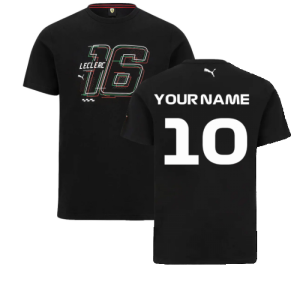 2022 Ferrari Fanwear Drivers Tee Charles Leclerc (Black)