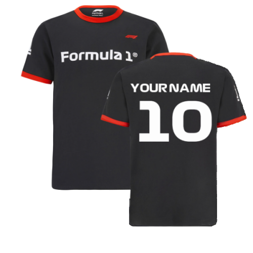 2022 Formula 1 F1 Ringer Tee (Black) (Your Name)