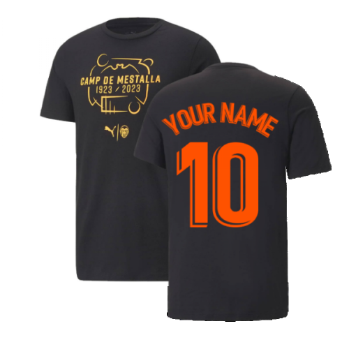 2022-2023 Valencia Mestalla 100 Years Tee (Black) (Your Name)