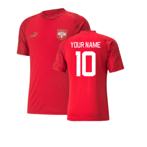 2022-2023 Serbia Pre-Match Jersey (Red) (Your Name)