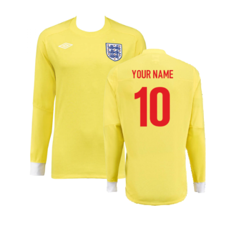 2010-2011 England Goalkeeper LS Shirt (Yellow) (Your Name)