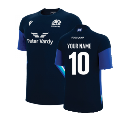 2022-2023 Scotland Player Gym Training T-Shirt (Navy) (Your Name)