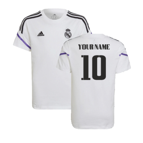 2022-2023 Real Madrid Training Tee (White) - Kids (Your Name)