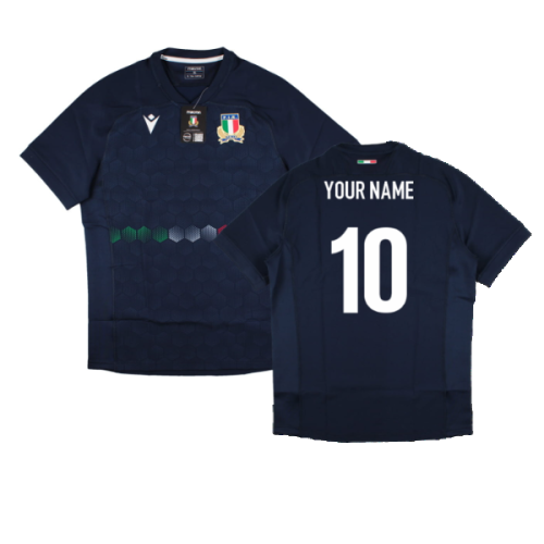 2022-2023 Italy Rugby Warm Up Training Shirt (Navy) (Your Name)