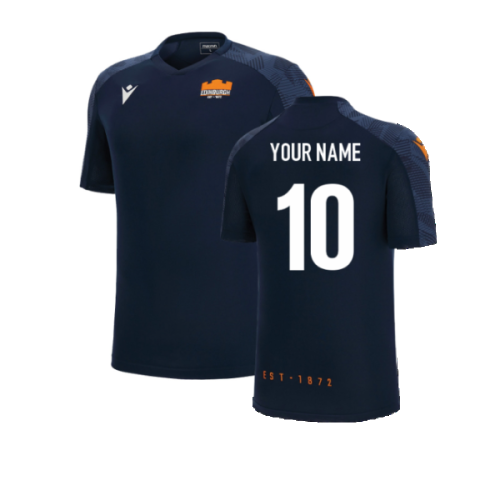 2022-2023 Edinburgh Rugby Staff Poly Dry Gym Shirt (Navy) (Your Name)