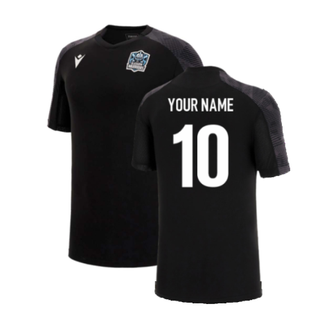 2022-2023 Glasgow Warriors Poly Training Gym Shirt (Black) (Your Name)