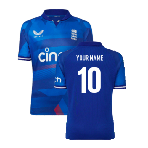 2023 England Cricket ODI Replica Short Sleeve Shirt (Kids) (Your Name)