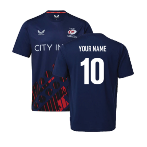 2022-2023 Saracens SS Training Tee (Navy) (Your Name)