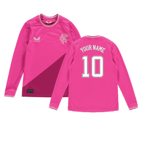 2022-2023 Rangers Away Goalkeeper Shirt (Pink) - Kids (Your Name)