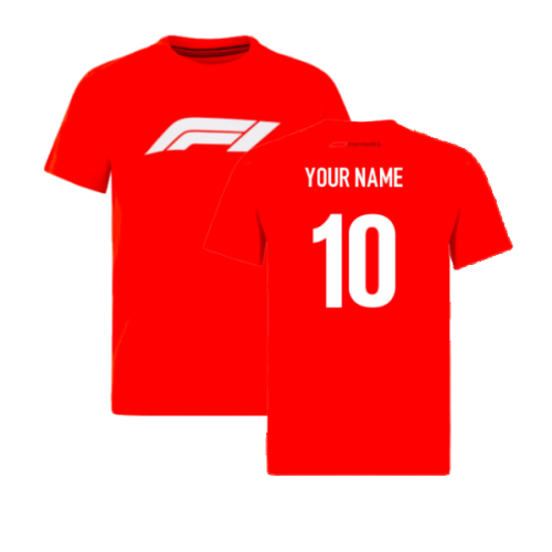 2023 F1 Formula 1 Kids Logo Tee (Red) (Your Name)