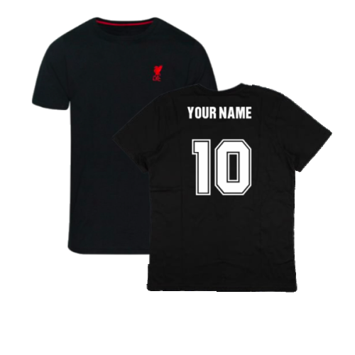 Liverpool Mens Black Liverbird Emblem Tee (Your Name)