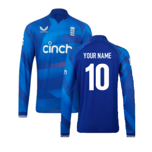 2023 England ODI Pro Long Sleeve Jersey (Blue) (Your Name)