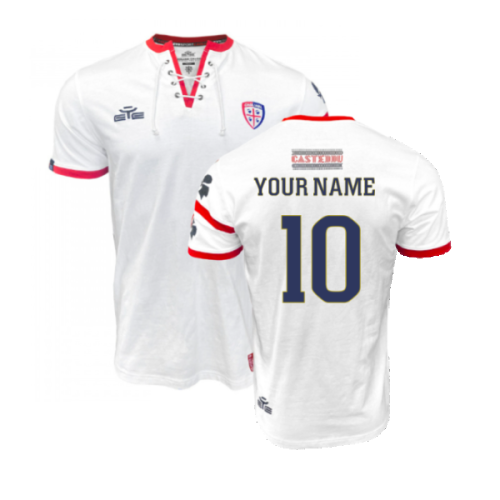 2022-2023 Cagliari Pre-Match T-Shirt (White) (Your Name)