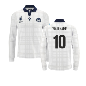 Scotland 2023 RWC Long Sleeve Away Cotton Shirt (Your Name)