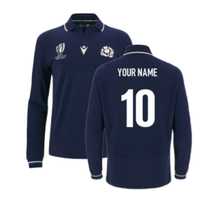 Scotland RWC 2023 Classic Home Rugby Shirt - Long Sleeve (Your Name)