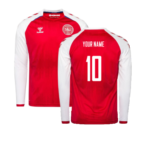 2020-2021 Denmark Long Sleeve Home Shirt (Your Name)