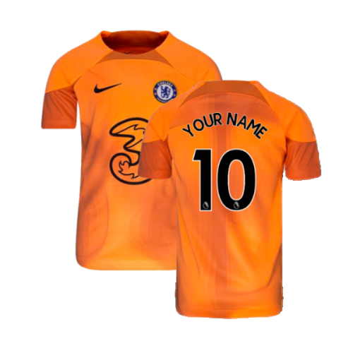 2022-2023 Chelsea Home Goalkeeper Shirt (Orange) - Kids (Your Name)