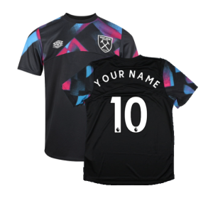 2022-2023 West Ham Warm Up Jersey (S) - Black (Your Name)